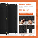 6-Panel Room Divider 5.6 FT Tall Folding Privacy Screen with Hand-woven Texture