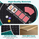 Portable 48 Inch 6-Player Foldable Poker Table Top Round Game Mat-Green