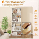 6-Tier Bookcase with 6 Open Shelves and Anti-Toppling Kits