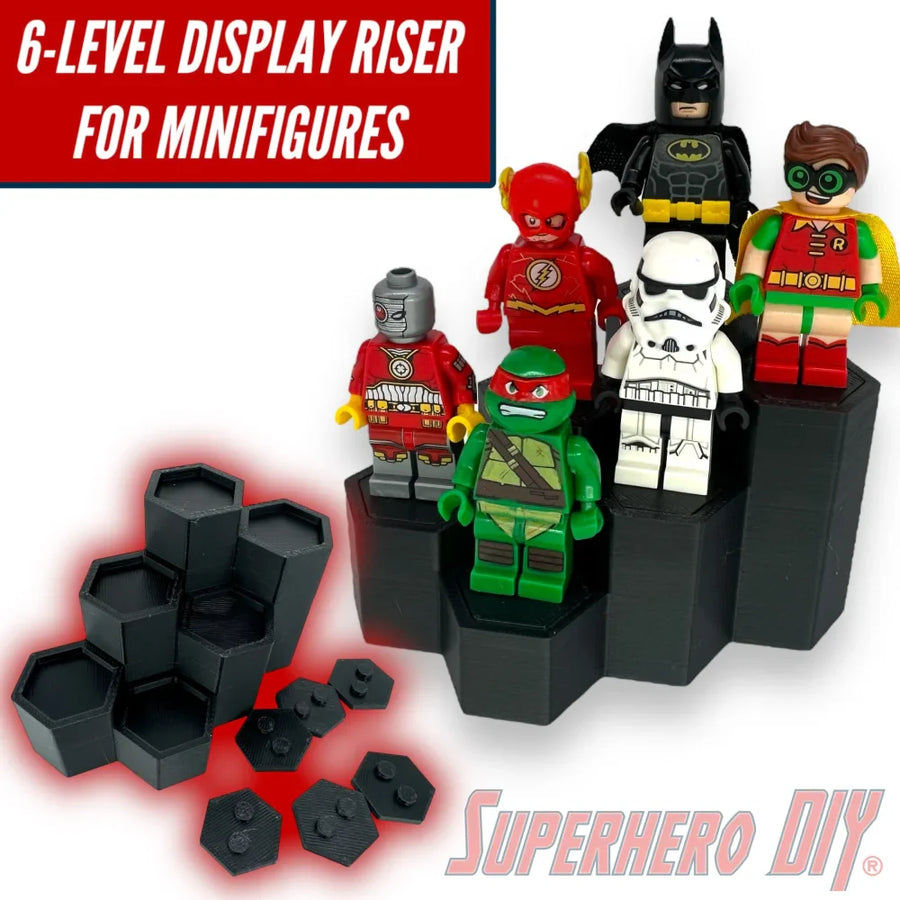 6-Level Hexagon Display Riser for LEGO® Minifigures