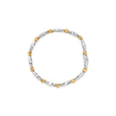 10k Two-Toned Gold 2.00 Cttw Channel Set Baguette-Diamond Weave and "X" Spiral Link Bracelet (H-I Color, I1-I2 Clarity) - 7"