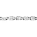 14K White Gold 5.0 Cttw Princess Cut Diamond Invisible Set Alternating Size D Shaped Links Tennis Bracelet (H-I Color, SI2-I1 Clarity) - 7â€
