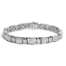 18K White Gold 5.0 Carat Princess Diamond Buckle Link Bracelet