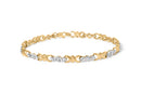 10k Yellow Gold 1/3 Cttw Diamond 3 Stone and X-Link Bracelet (I-J Color, I1-I2 Clarity) - 7.50" Inches