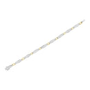 14K Yellow and White Gold 2.0 Cttw Princess Cut Diamond Tapered and Equal Sign Link Bracelet (G-H Color, SI1-SI2 Clarity) - 7"
