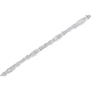 10K White Gold Geometric Pattern Diamond Tennis Bracelet (3 cttw, H-I Color, SI2-I1 Clarity)