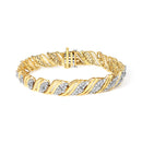 10K Yellow Gold 2.0 Cttw Diamond S-Link Twist Design Link Bracelet
