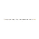 10K Yellow and White Gold 3.00 Cttw Diamond Cluster and Wave Link Bracelet (I-J Color, I1-I2 Clarity) - 7.25"