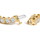 10K Yellow Gold 8.0 Cttw Bezel Set Round Diamond Tennis Bracelet