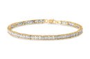 10K Yellow Gold 1.0 Cttw Round Diamond Pave Link Bracelet
