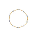 10K White and Yellow Gold 1.00 Cttw Diamond Oval Shaped Cluster Link Bracelet (I-J Color, SI2-I1 Clarity) - 7" Inches
