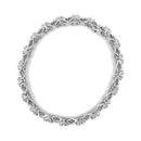 14K White Gold 6-1/3 Cttw Round Brilliant-Cut Diamond Round Cluster & X-Link 7" Tennis Bracelet (I-J Color, SI2-I1 Clarity)