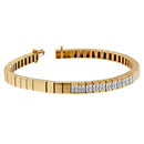 14K Yellow Gold Princess Cut Diamond Banded Bracelet (1.00 cttw, G-H Color, VS1-VS2 Clarity)