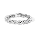 14K White Gold 8 1/5 Cttw Diamond Geometric Twisted Link Bracelet