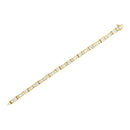 14K Yellow Gold 7.0 Cttw Baguette Cut Diamond Alternating Box and Wave Link Bracelet (G-H Color, VS1-VS2 Clarity) - 7" Inches