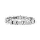 14K White Gold 10 5/8 Cttw Diamond Panel Link Bracelet - 7" Inches
