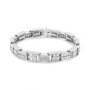 14K White Gold 10 5/8 Cttw Diamond Panel Link Bracelet - 7" Inches
