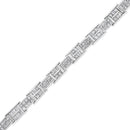 14K White Gold 10 5/8 Cttw Diamond Panel Link Bracelet - 7" Inches