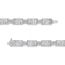 14K White Gold 10 5/8 Cttw Diamond Panel Link Bracelet - 7" Inches