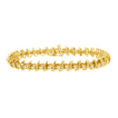 10KT Yellow Gold Plated .925 Sterling Silver 1 cttw Prong-Set Diamond Link Bracelet (J-K, I1-I2) - 7.5"
