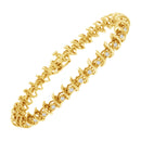 10KT Yellow Gold Plated .925 Sterling Silver 1 cttw Prong-Set Diamond Link Bracelet (J-K, I1-I2) - 7.5"