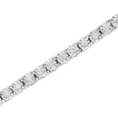 .925 Sterling Silver 3.0 Cttw Lab Grown Diamond Illusion-Set Miracle Plate Tennis Bracelet (G-H Color, VS1-VS2 Clarity) - Size 7.25"