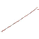 14K Rose Gold Over .925 Sterling Silver 1/4 Cttw Diamond 7" Open Circle Wheel Link Tennis Bracelet (I-J Color, I2-I3 Clarity)