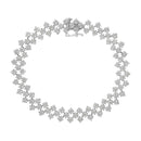 .925 Sterling Silver 1.0 cttw Miracle-Set Round Diamond "Zig Zag" Link Bracelet (I-J Color, I3 Clarity) -7.25