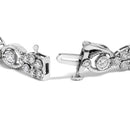 10K White Gold 2.0 Cttw Diamond Milgrain Cluster Link Bracelet