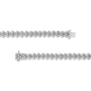 .925 Sterling Silver 2.00 Cttw Miracle Set Diamond Laurel Wreath Link Bracelet (I-J color, I3 clarity) - 7.25"