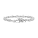 .925 Sterling Silver 1/2 Cttw Diamond Alternating Marquise and Starburst Shaped Link Bracelet (I-J Color, I2-I3 Clarity) - 7.25"