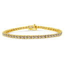 14K Yellow Gold Plated .925 Sterling Silver 8.0 Cttw Diamond Classic Link Tennis Bracelet (K-L Color, I2-I3 Clarity) - 7-1/4"