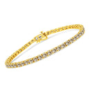 14K Yellow Gold Plated .925 Sterling Silver 8.0 Cttw Diamond Classic Link Tennis Bracelet (K-L Color, I2-I3 Clarity) - 7-1/4"