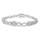 10K White Gold 3.00 Cttw Diamond Link Bracelet