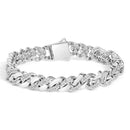 14K Yellow Gold Plated .925 Sterling Silver 1/2 Cttw Diamond Cuban Curb Chain Bracelet (I-J Color, I3 Clarity) - 8.5" Inches