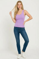 Zenana Racer Back Rib Tank Top with Removable Pads