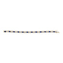 14K Yellow Gold 1.00 Cttw Alternating Diamond and 6 1/2 Cttw Oval Blue Sapphire Link Bracelet (H-I Color, SI1-SI2 Clarity) - 7" Inches