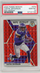 2020 Panini Mosaic Red Mosaic Justin Jefferson 10 PSA #270