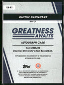2025-26 Bowman U Best Greatness Awaits Orange Auto #/25 Richie Saunders #GA-RS