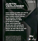 2025 Topps K Zone SP Die Cuts (Backwards K) Justin Verlander #KZSP-9