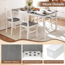 60 Inch Rectangular Dinner Table with Solid Rubber Wood Legs
