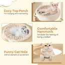 60 Inches Tall Cat Tree with 2-Story Condo and Sisal Scratching Posts-Natural