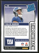 2024 Donruss Rated Rookies Throwback Studio Series Malik Nabers #/100 #48