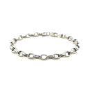 4.6mm 14k White Gold Oval Rolo Bracelet