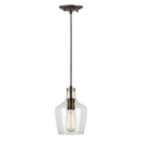 Forte 2679-01-55 9 One Light Cord-Hung Glass Mini Pendant, Brushed Nickel
