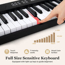 61-Key Foldable Piano Keyboard Full-size Electronic Keyboard with MIDI and Split Function