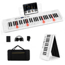 61-Key Foldable Piano Keyboard Full-size Electronic Keyboard with MIDI and Split Function