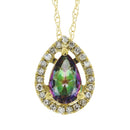 Treated Topaz Diamond Fashion Pendants 14KT Yellow Gold