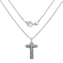 3.32 Carat Genuine Ethiopian Opal and Tanzanite .925 Sterling Silver Pendant