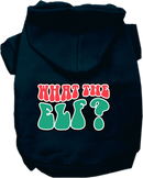 Christmas Pet, Dog and Cat Hoodie Screen Printed, "What The Elf"